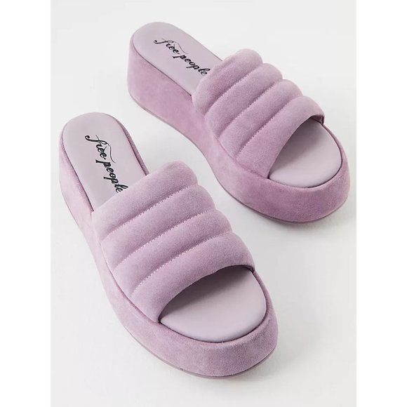 🎉LAST CHANCE🎉 FREE PEOPLE Almost Paradise Platform Sandals / Orchid - Picture 2 of 14